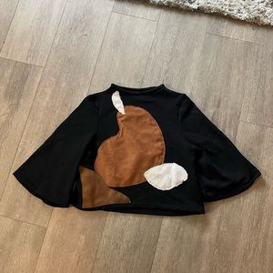 Tonle Black Bell Sleeve Sweatshirt Top